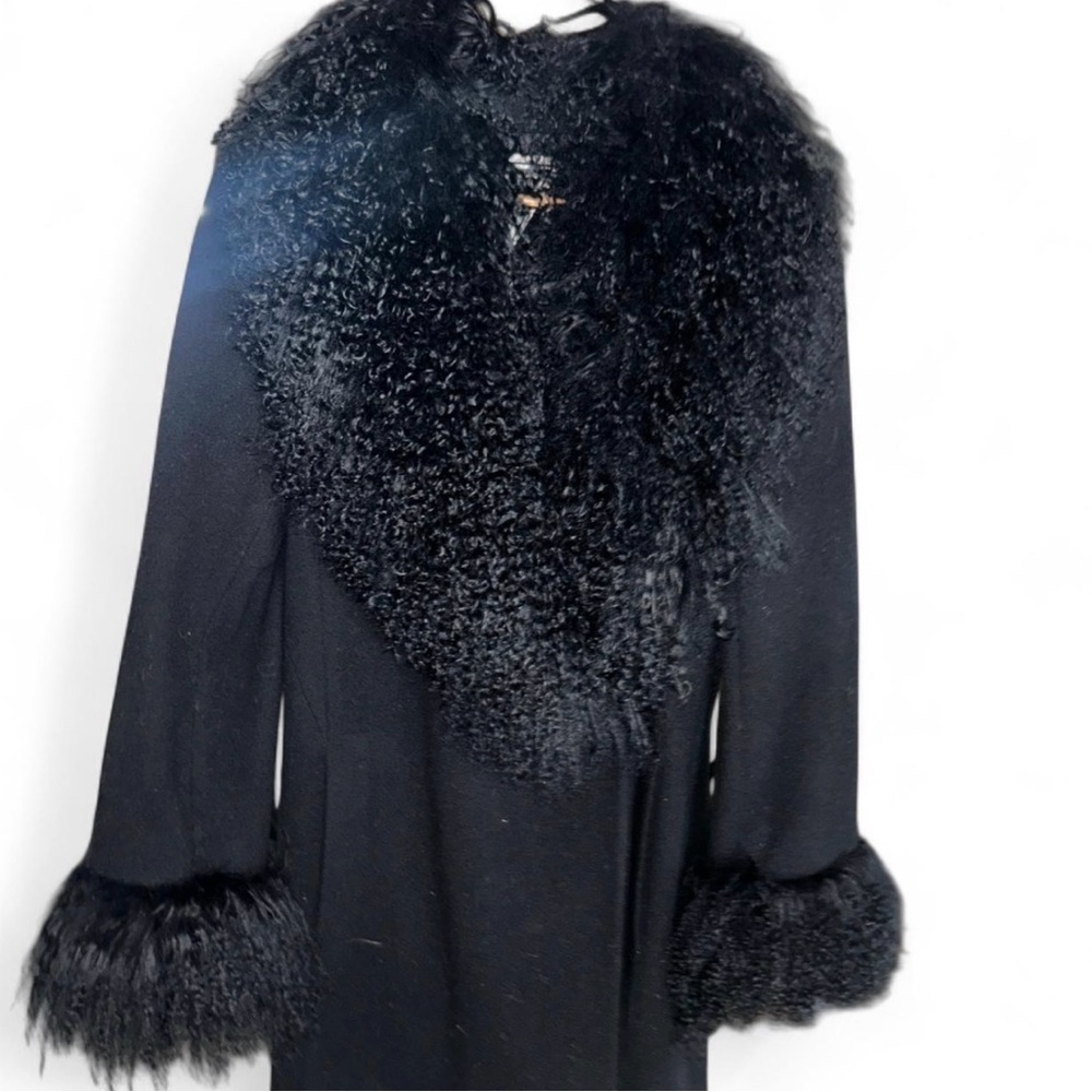 Marvin Richards Black Teddy Jacket with Fur Trim - Picture 6 of 11